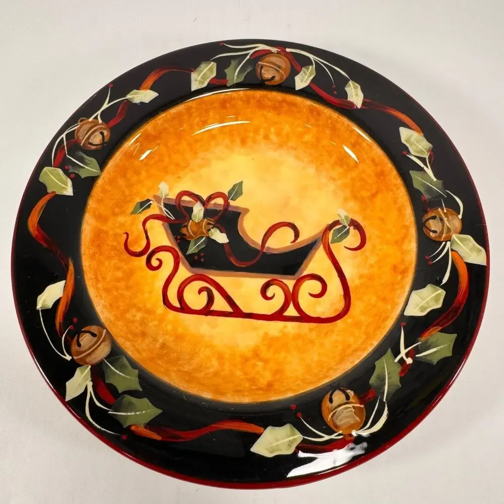 Christmas Dinner Plate Certified International Judy Westegaard Holiday Sleigh